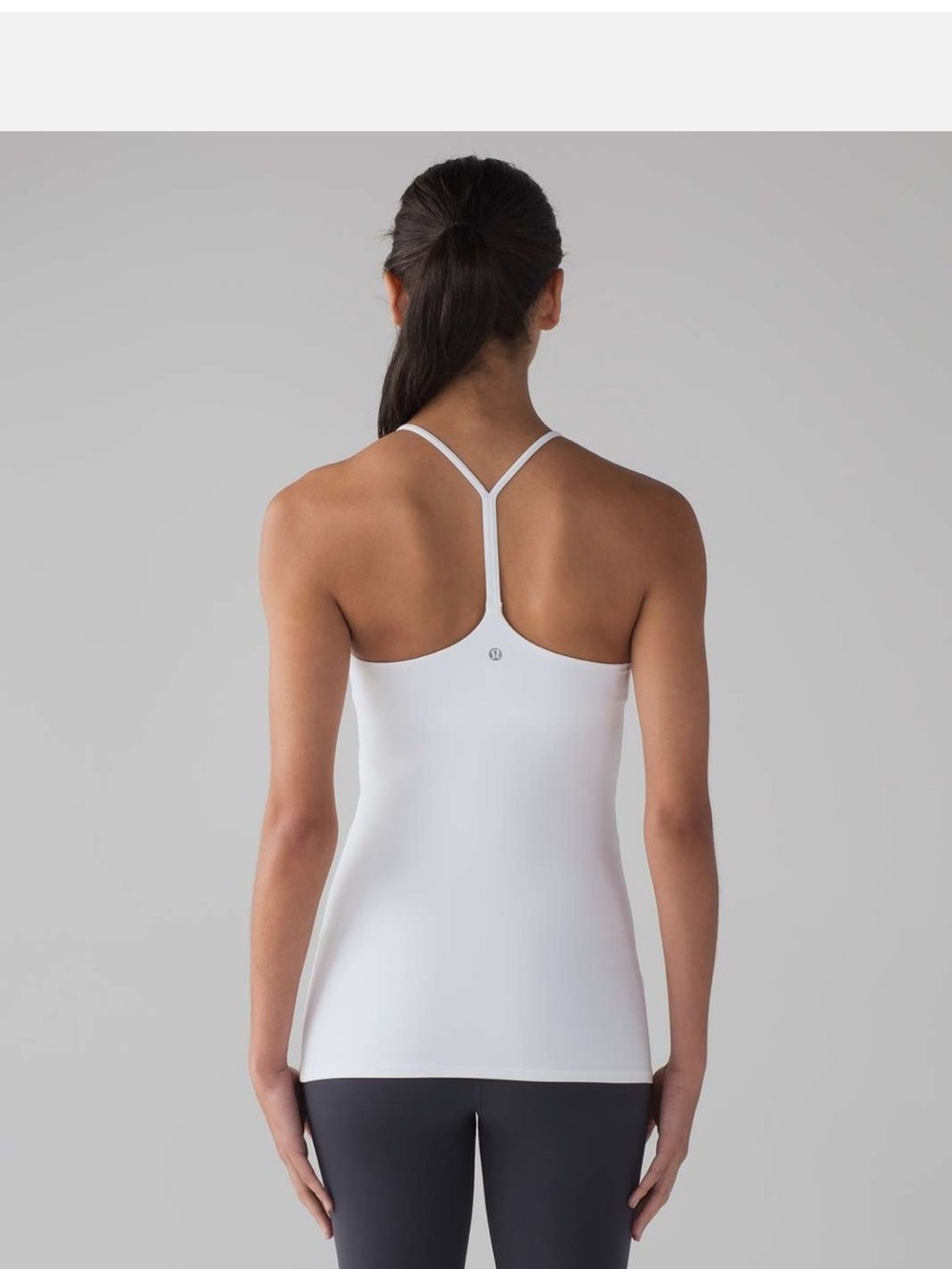 lululemon athletica White Racerback Tank Top Built-in Bra - Picture 2 of 5